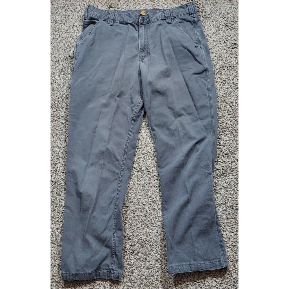 Carhartt Pants Gray Workwear Relaxed Fit Canvas Stretch 102291-039 MENS 34x29